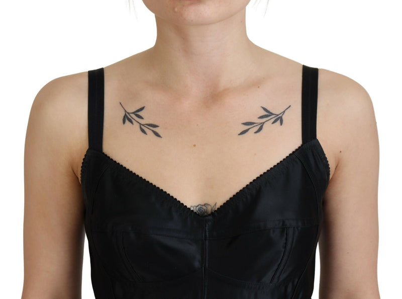 Elegant Black Sheath A-Line Mini Dress Dolce & Gabbana