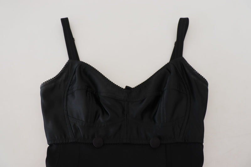 Elegant Black Sheath A-Line Mini Dress Dolce & Gabbana