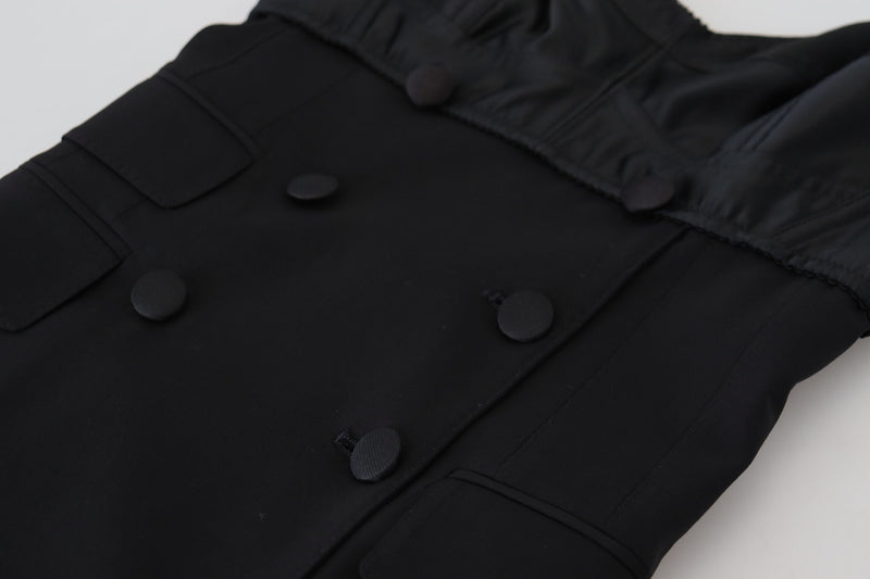 Elegant Black Sheath A-Line Mini Dress Dolce & Gabbana