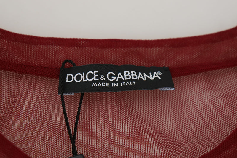 Maroon Mini Shift Dress - Italian Elegance Dolce & Gabbana