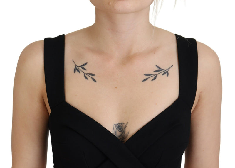 Elegant Black Midi Sheath Dress Dolce & Gabbana
