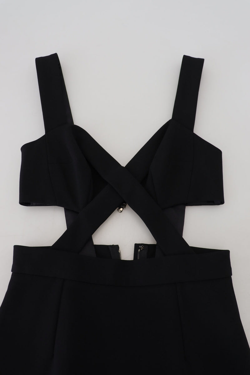 Elegant Black Midi Sheath Dress Dolce & Gabbana