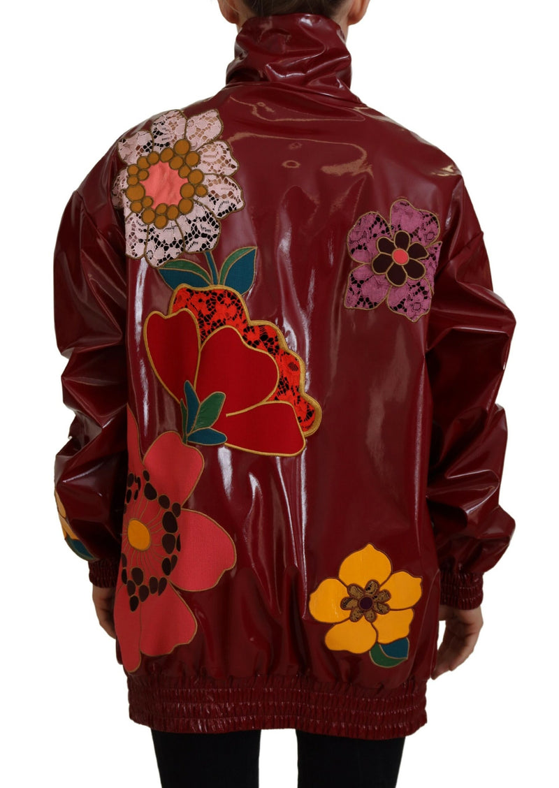 Maroon Floral Luxe Jacket Dolce & Gabbana