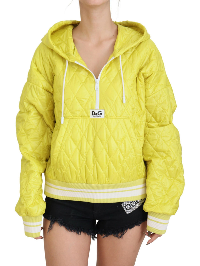 Elegant Yellow Hooded Jacket Dolce & Gabbana