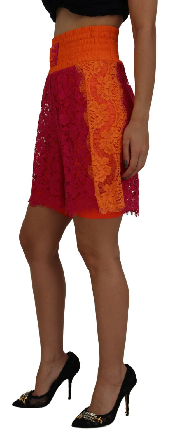 Elegant Lace High-Waist Shorts in Dual-Tones Dolce & Gabbana