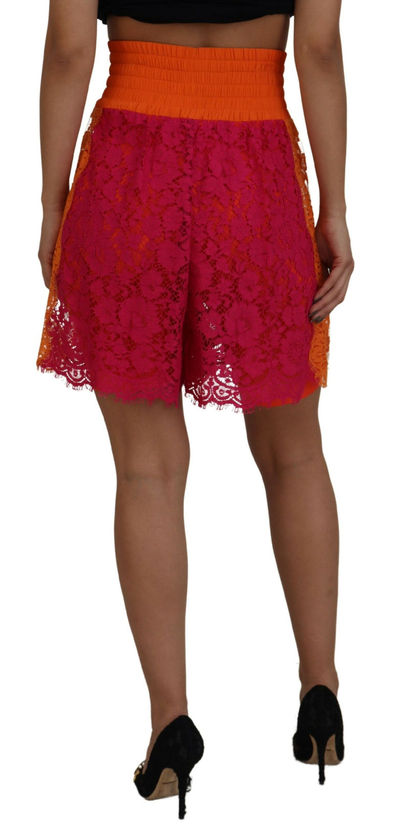 Elegant Lace High-Waist Shorts in Dual-Tones Dolce & Gabbana