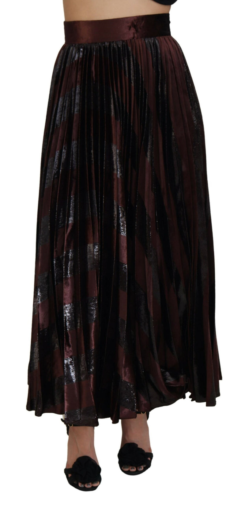 Elegant High Waist A-Line Maxi Skirt Dolce & Gabbana