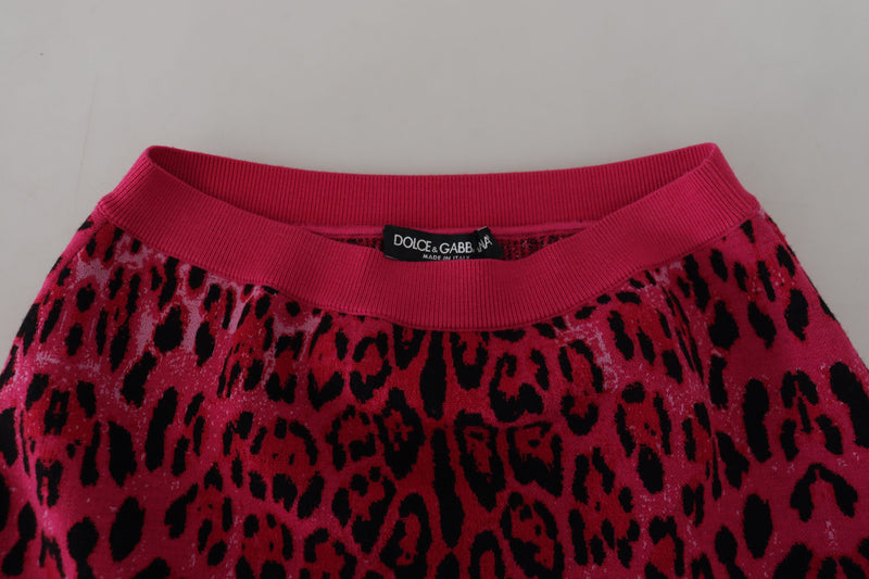 Chic High Waist Pink Leopard Mini Skirt Dolce & Gabbana