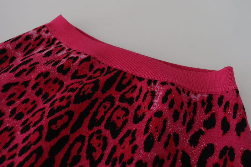 Chic High Waist Pink Leopard Mini Skirt Dolce & Gabbana