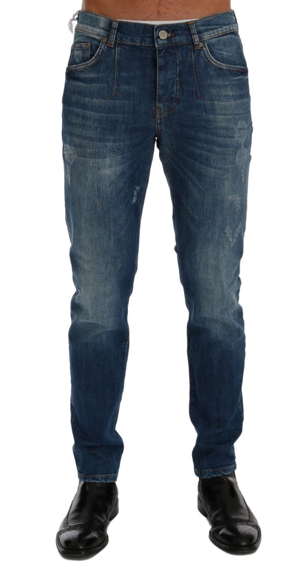 Chic Slim Fit Blue Wash Jeans Frankie Morello