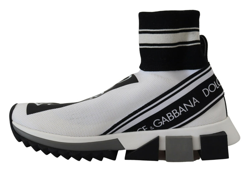 Chic Black and White Sorrento Slip-On Sneakers Dolce & Gabbana