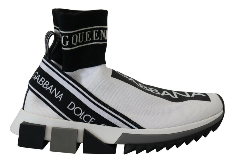 Chic Black and White Sorrento Slip-On Sneakers Dolce & Gabbana