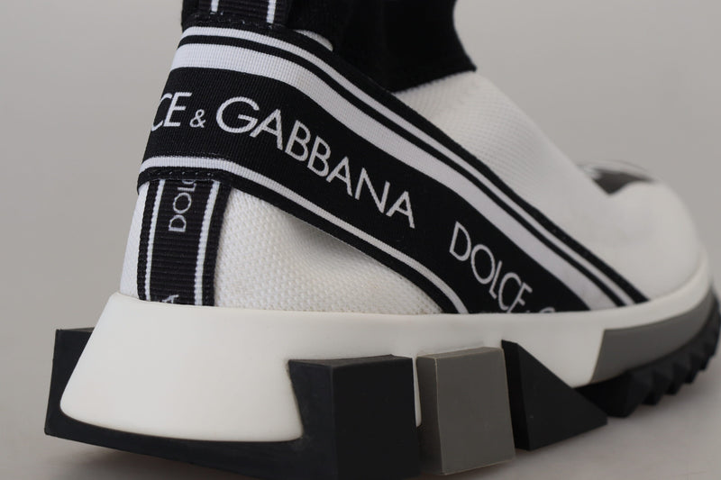 Chic Black and White Sorrento Slip-On Sneakers Dolce & Gabbana