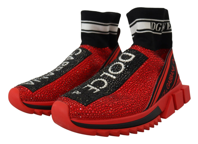 Exquisite Red Sorrento Slip-On Sneakers Dolce & Gabbana