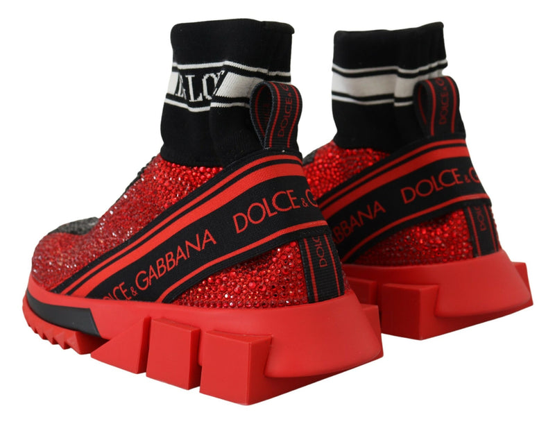 Exquisite Red Sorrento Slip-On Sneakers Dolce & Gabbana