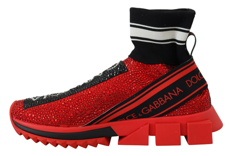 Exquisite Red Sorrento Slip-On Sneakers Dolce & Gabbana