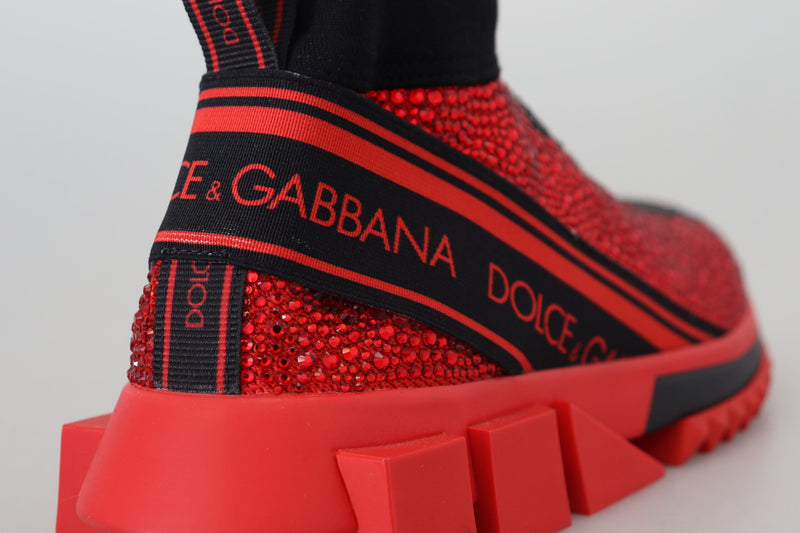 Exquisite Red Sorrento Slip-On Sneakers Dolce & Gabbana