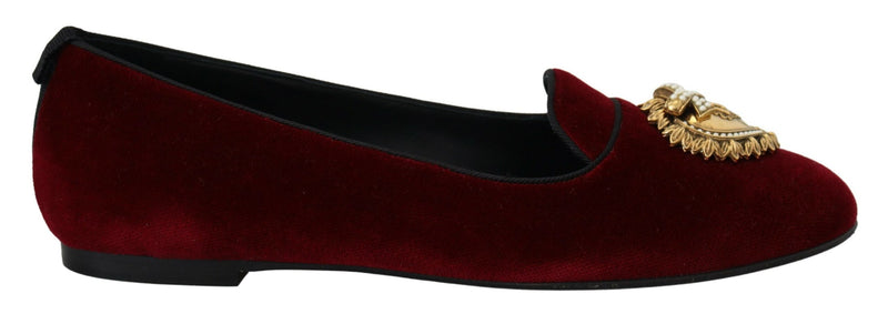 Bordeaux Velvet Devotion Loafers Dolce & Gabbana