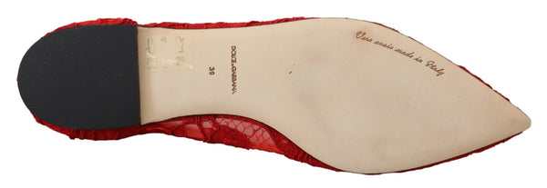 Red Crystal-Embellished Flats Dolce & Gabbana