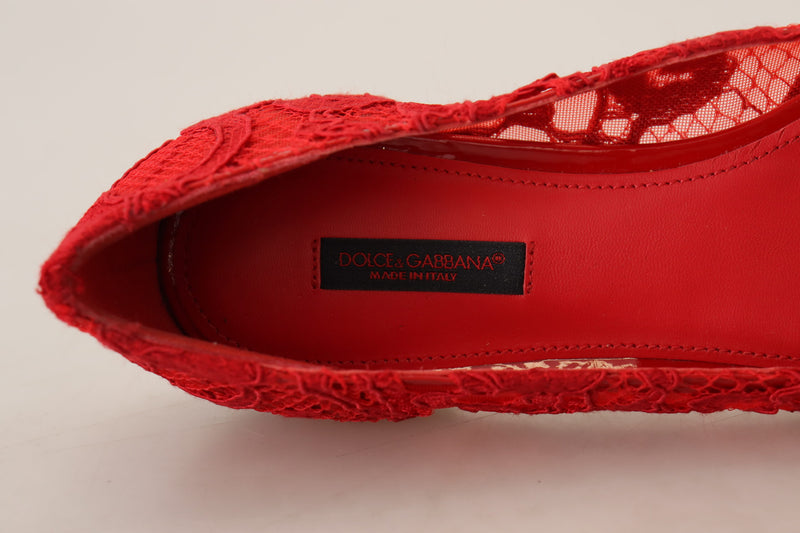 Red Crystal-Embellished Flats Dolce & Gabbana