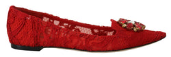 Red Crystal-Embellished Flats Dolce & Gabbana