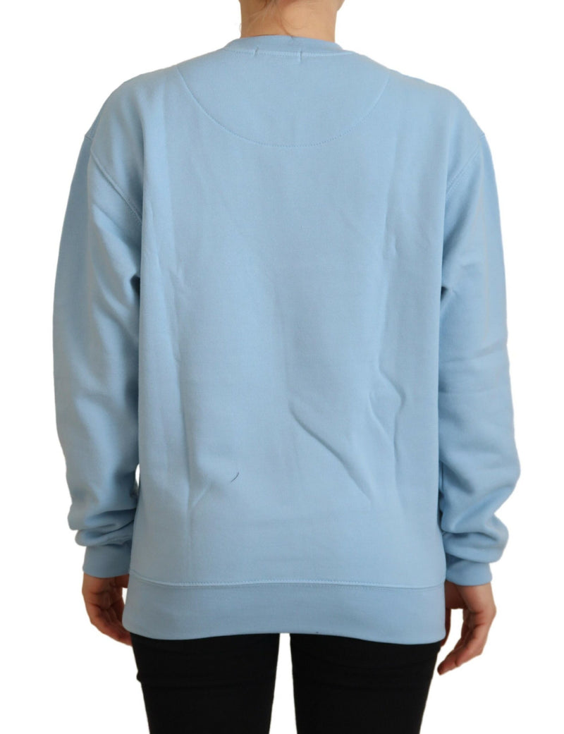 Chic Light Blue Logo Embellished Sweater Philippe Model