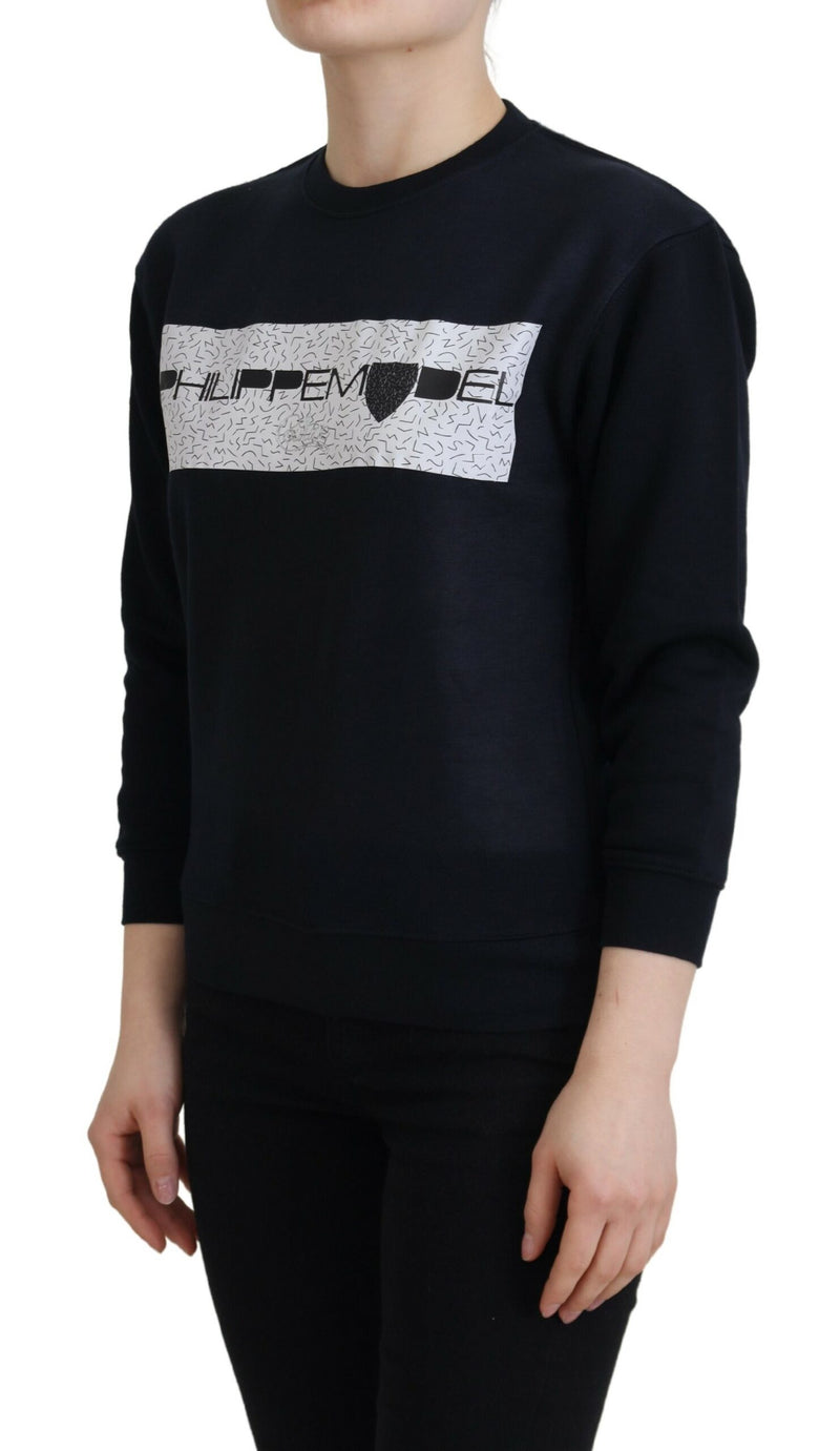 Chic Black Printed Cotton Sweater Philippe Model