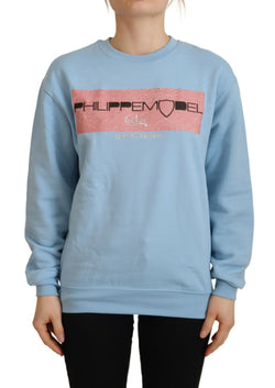 Elegant Light Blue Long Sleeve Sweater Philippe Model