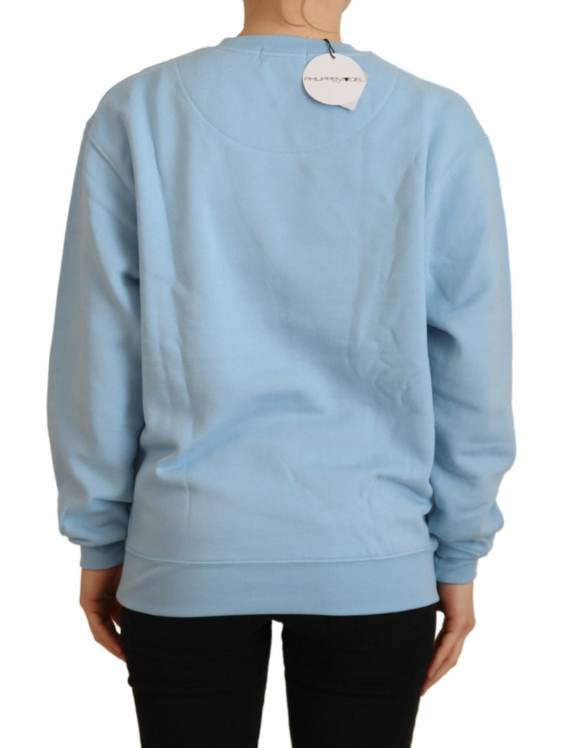 Elegant Light Blue Long Sleeve Sweater Philippe Model