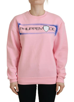 Elegant Pink Long Sleeve Pullover Sweater Philippe Model