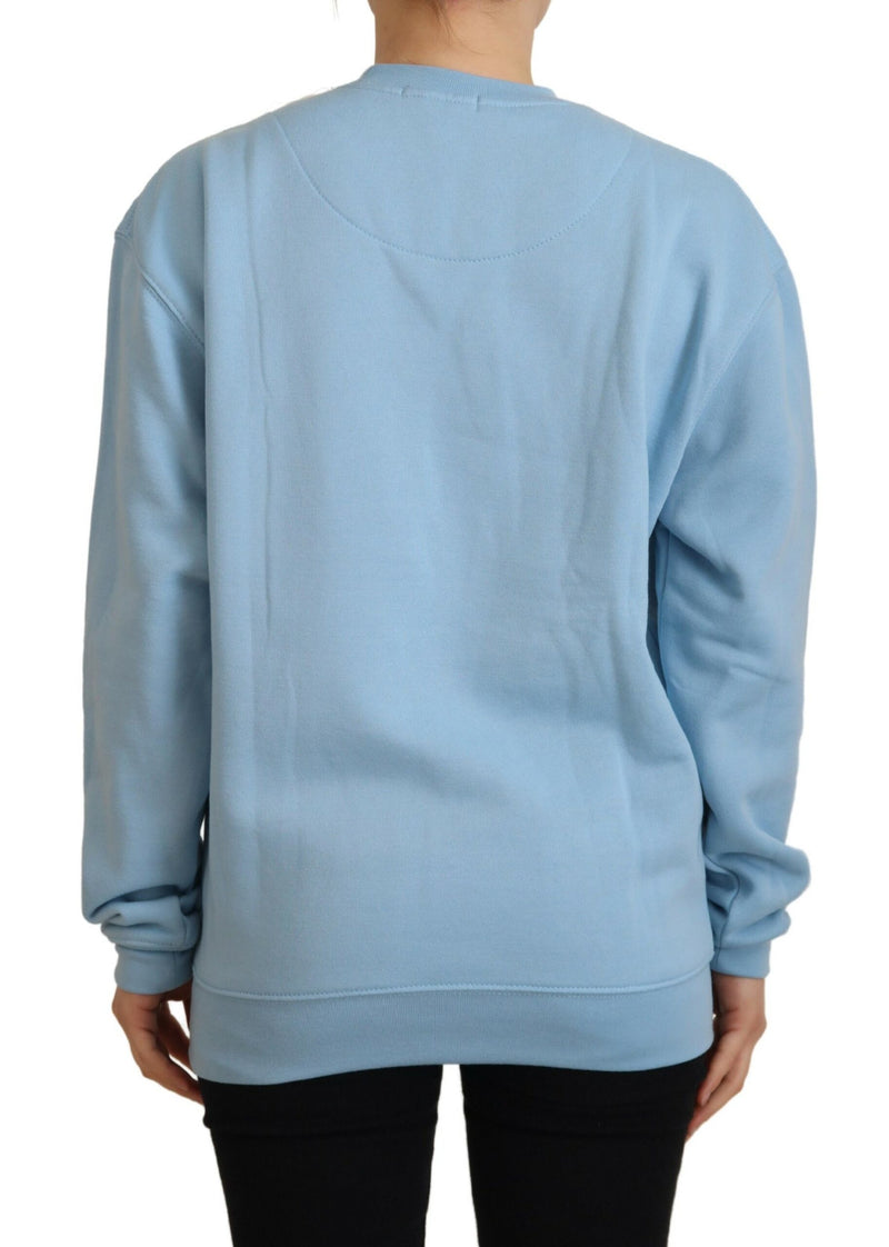 Elegant Light Blue Cotton Pullover Sweater Philippe Model