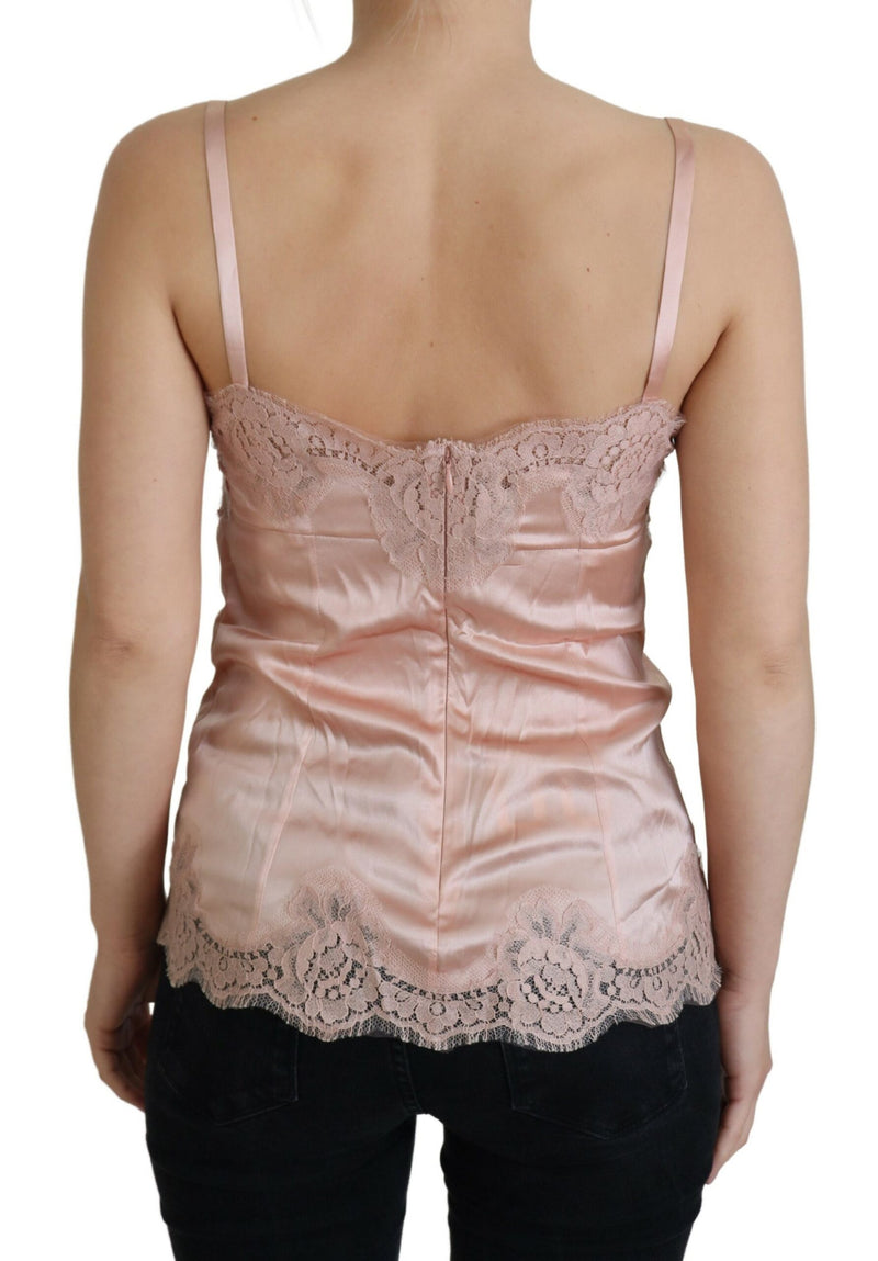 Elegant Pink Silk Lingerie Top Dolce & Gabbana