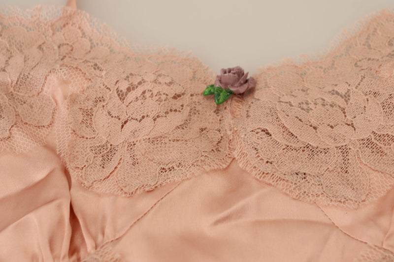 Elegant Pink Silk Lingerie Top Dolce & Gabbana