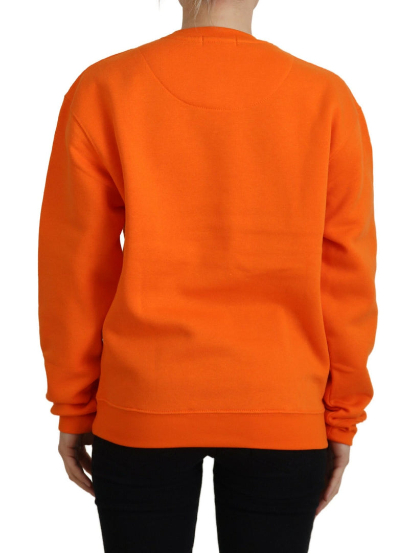 Chic Orange Printed Long Sleeve Pullover Sweater Philippe Model