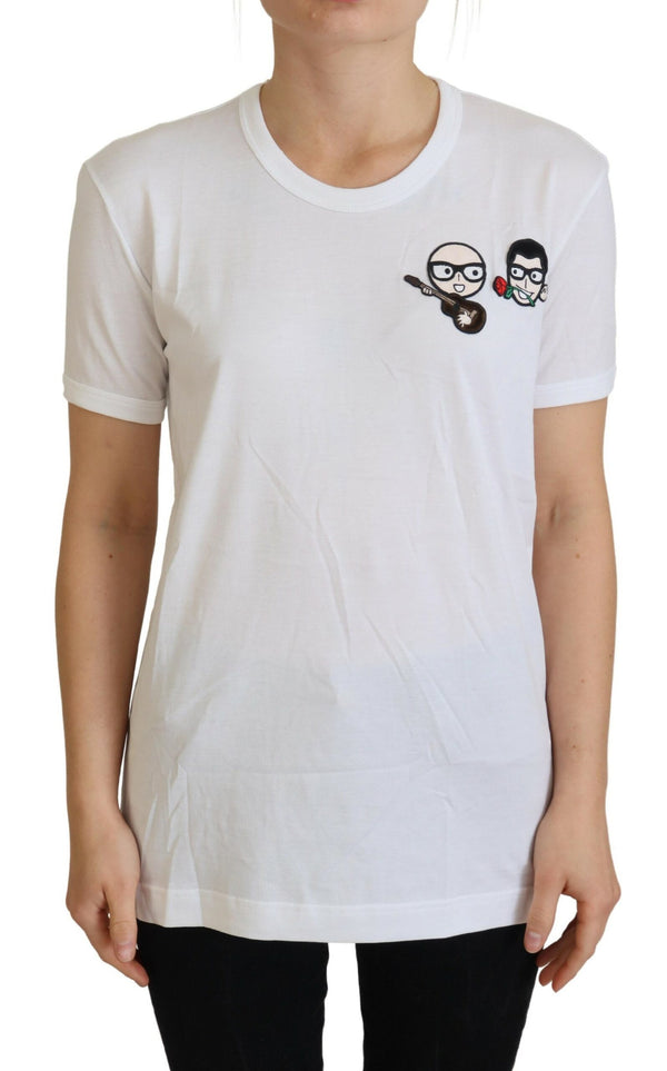 Elegant White Crewneck Cotton T-Shirt Dolce & Gabbana