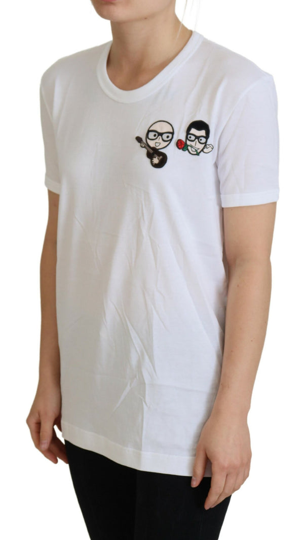 Elegant White Crewneck Cotton T-Shirt Dolce & Gabbana