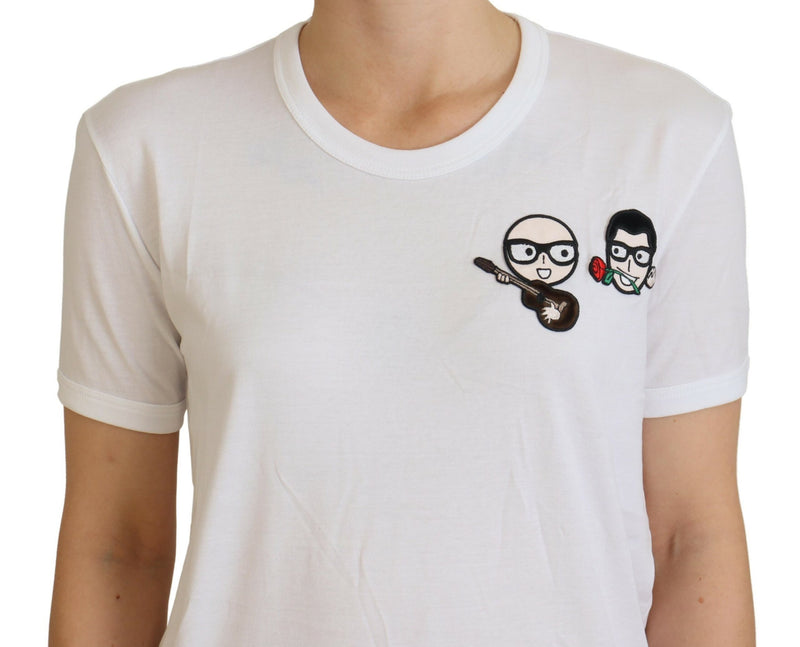 Elegant White Crewneck Cotton T-Shirt Dolce & Gabbana