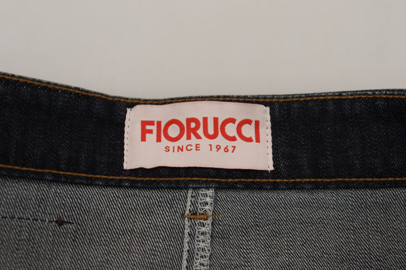 Chic Mid Waist Dark Blue Denim Skirt Fiorucci