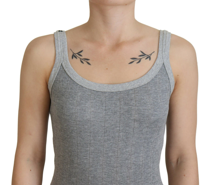 Chic Gray Sleeveless Modal-Cotton Top Dolce & Gabbana