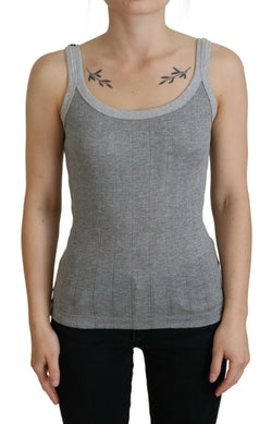 Chic Gray Sleeveless Modal-Cotton Top Dolce & Gabbana