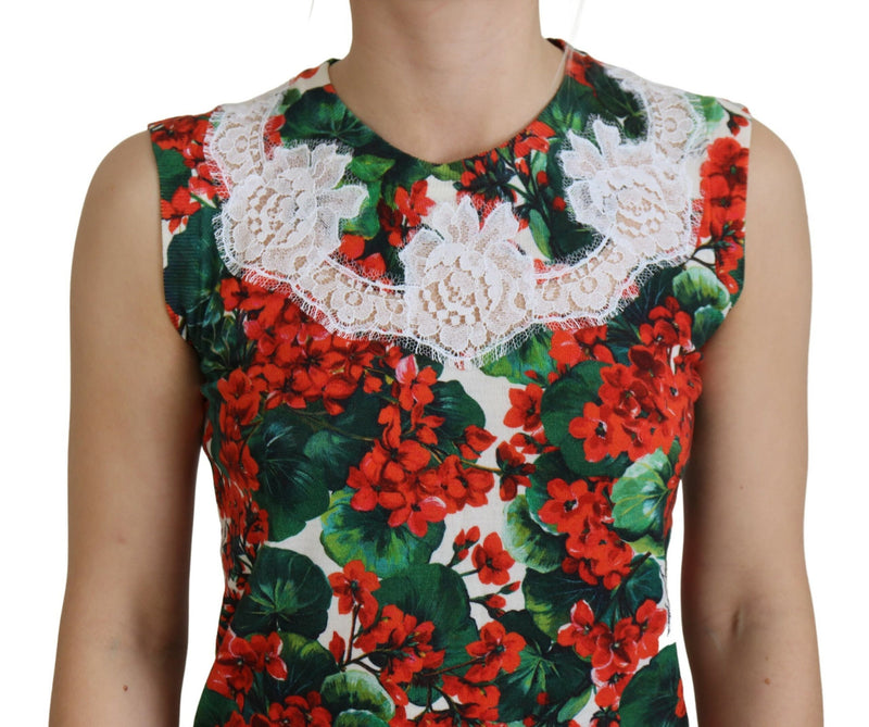 Chic Floral Print Tank Top Vest Dolce & Gabbana