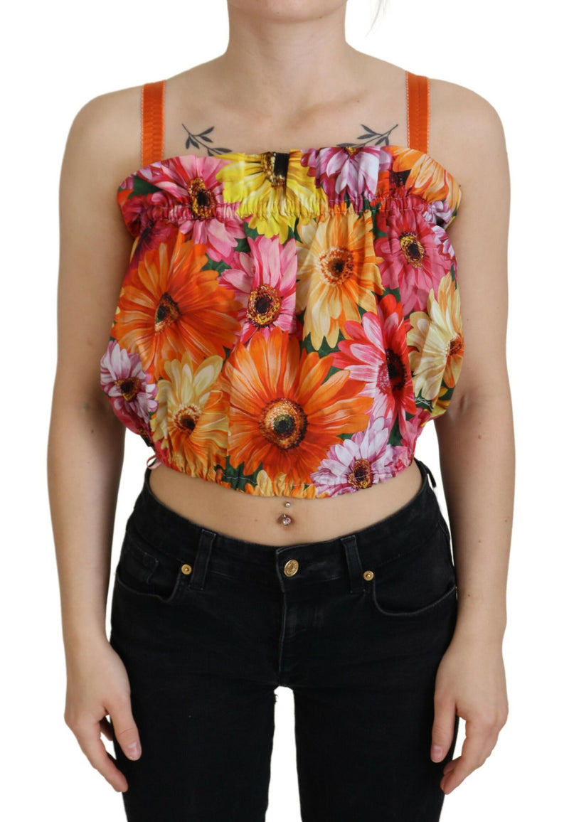 Floral Elegance Sleeveless Cropped Top Dolce & Gabbana