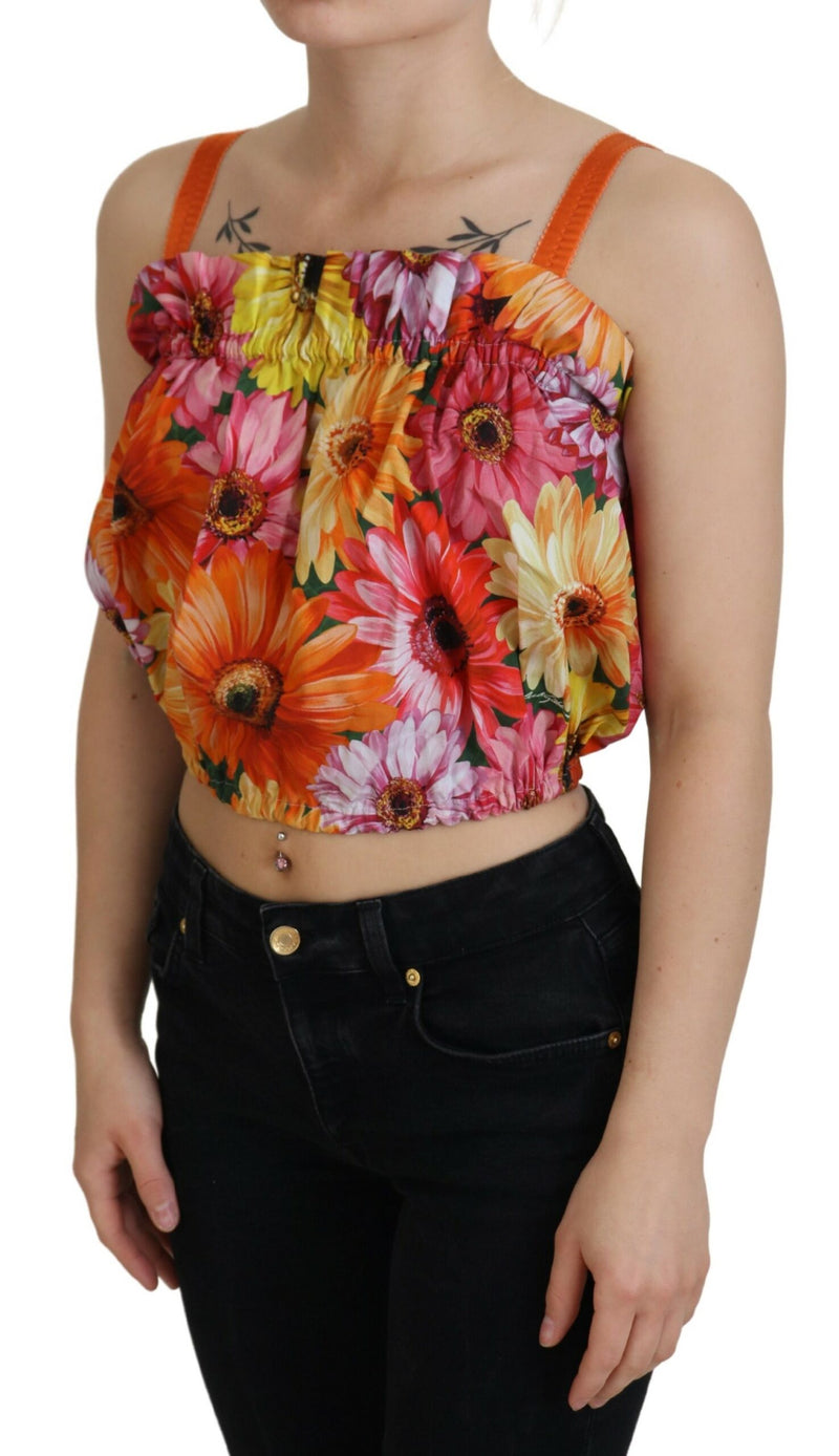 Floral Elegance Sleeveless Cropped Top Dolce & Gabbana