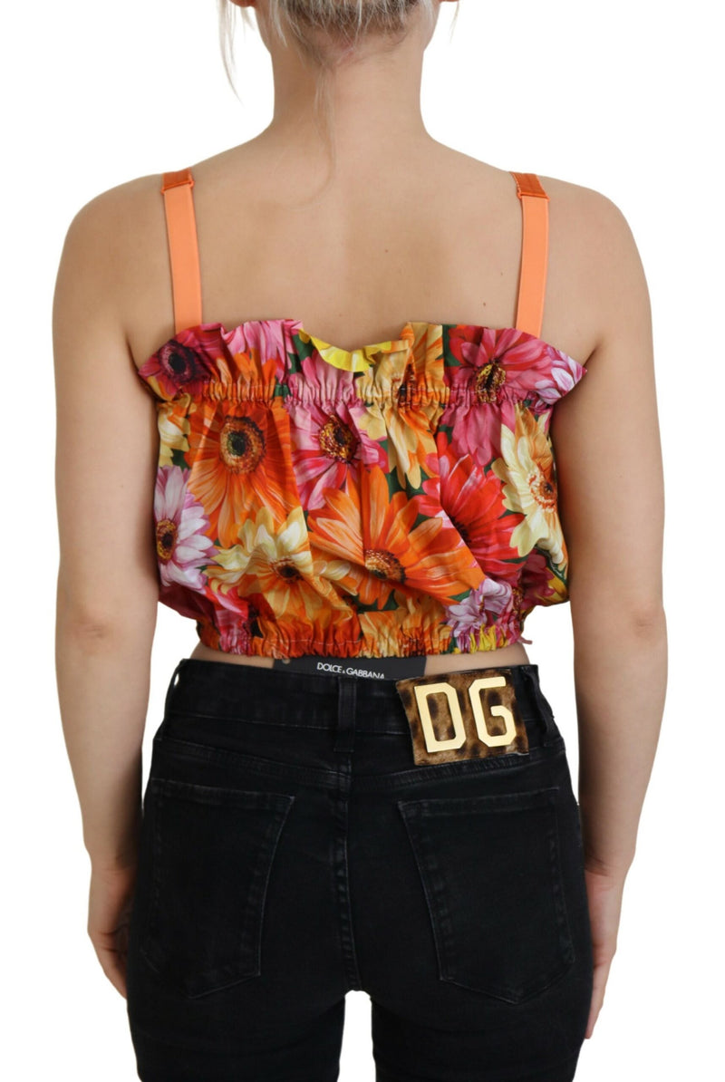 Floral Elegance Sleeveless Cropped Top Dolce & Gabbana