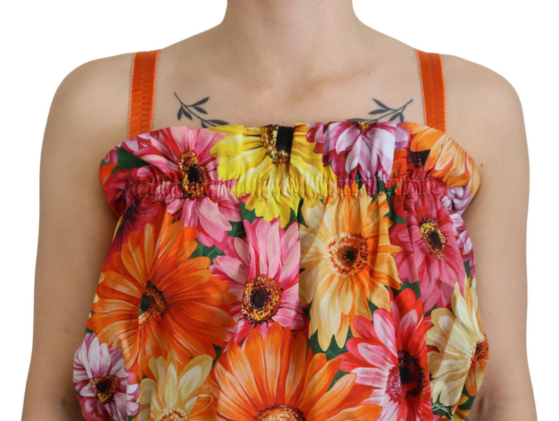 Floral Elegance Sleeveless Cropped Top Dolce & Gabbana