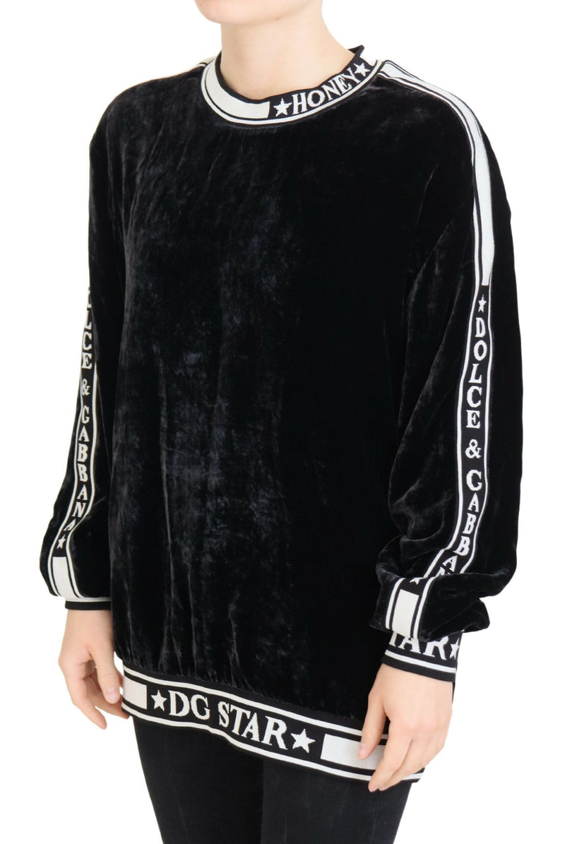 Elegant Silk Blend Velvet Sweater Dolce & Gabbana