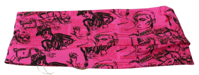 Chic Pink Newspaper Print Cropped Top John Galliano