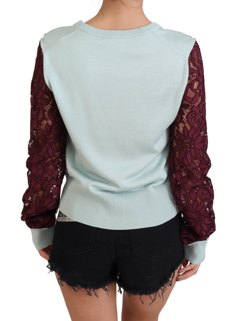 Elegant Multicolor Lace Silk Blend Sweater Dolce & Gabbana