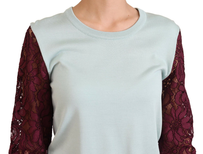 Elegant Multicolor Lace Silk Blend Sweater Dolce & Gabbana