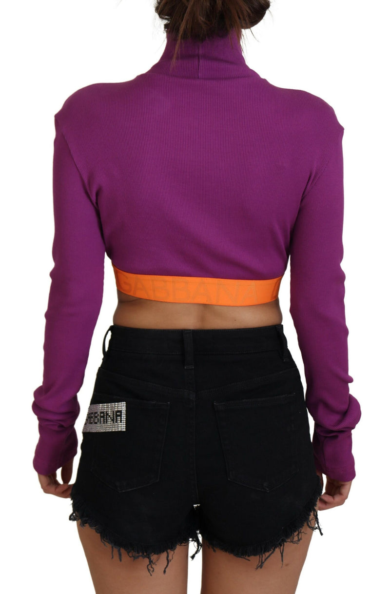 Elegant Purple Turtle Neck Pullover Sweater Dolce & Gabbana